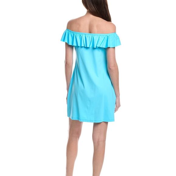 Tommy Bahama Pearl Off-the-shoulder Ruffle Dress in Blue - L - Picture 2 of 7